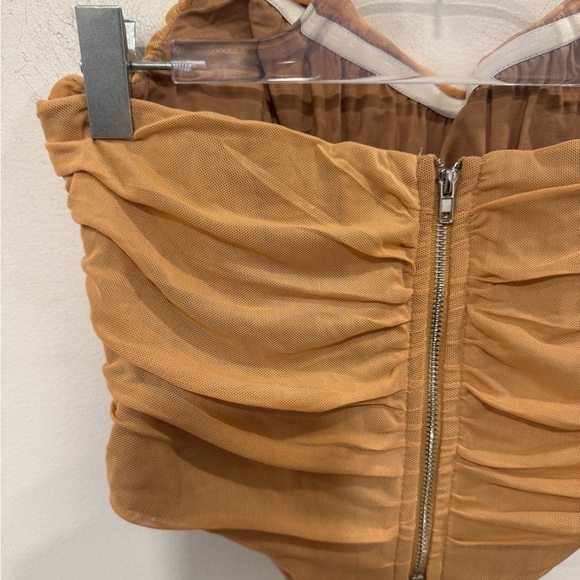 Tan Ruched Strapless Top - Picture 4 of 4